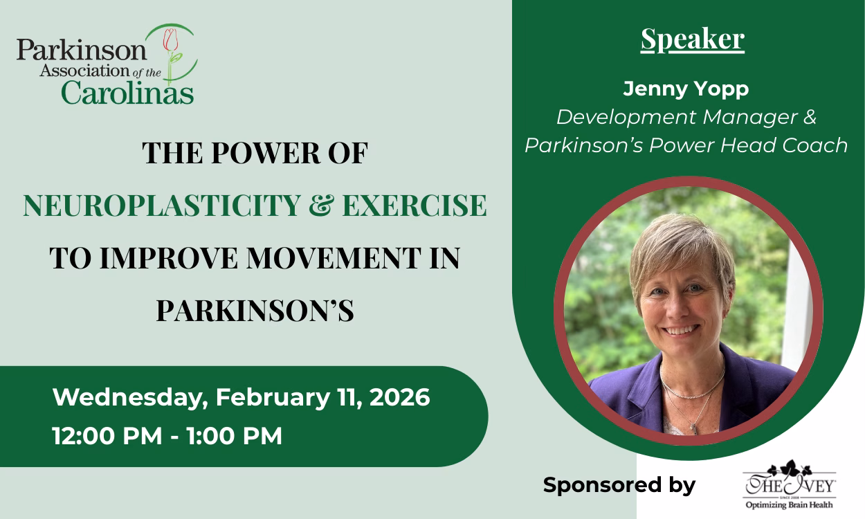 Wednesday Webinar: The Power of Neuroplasticity & Exercise to Improve Movement in Parkinson’s